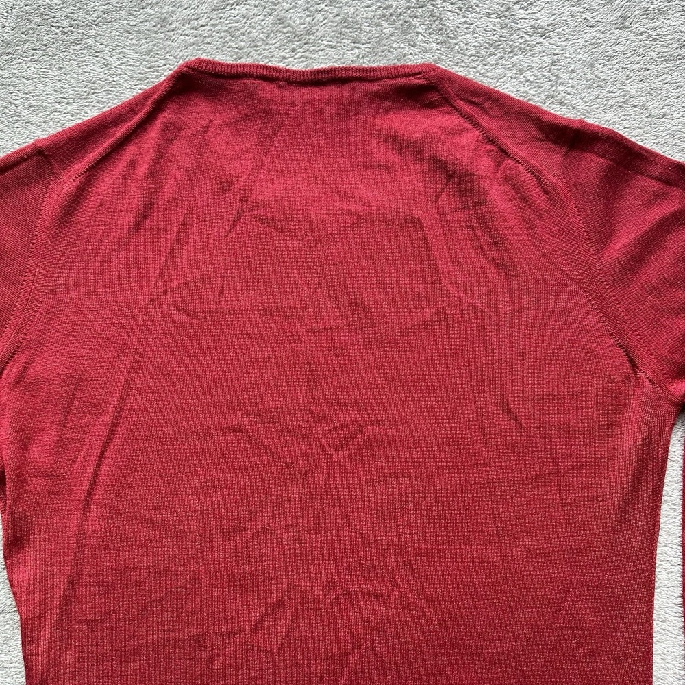 Didier Ronsard Women's Silk Cashmere Sweater L Red Fine Knit Minimalist Classic - Picture 9 of 12